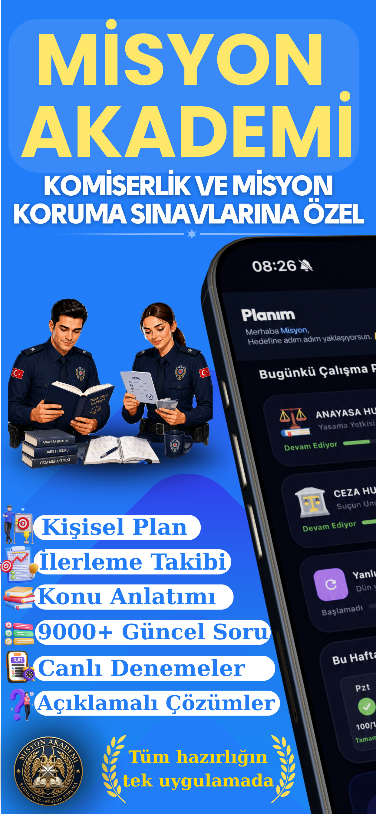Misyon Akademi uygulamasının kişisel plan özellikleri